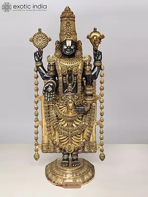 67" Large Black and Golden Tirupati Balaji (Venkateshvara) | Brass Statue