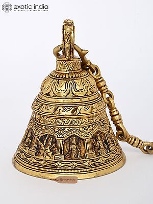 7" Brass Dashavatara Temple Hanging Bell