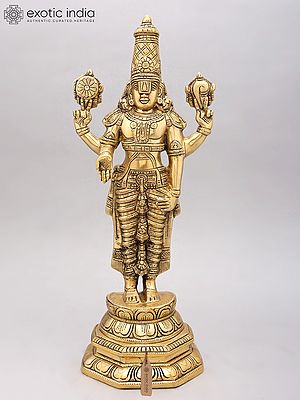 19" Fine Quality Lord Venkateshvara (Tirupati Balaji) In Brass | Handmade | Made In India