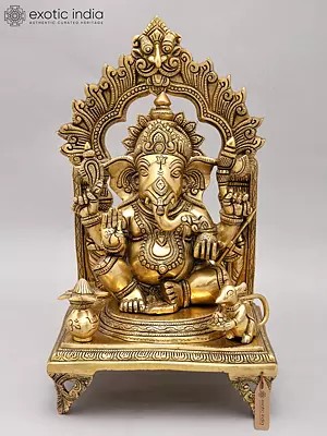 Ganesha in Ashirwad Mudra | Handmade | Brass Idol