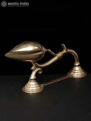 12" Shankh (Conch) - Shodash Upachara Arti Lamp