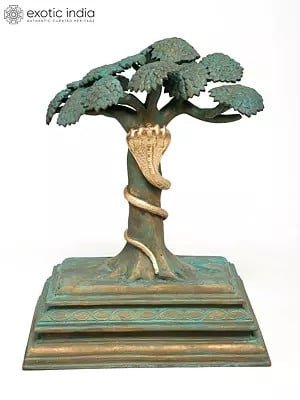 16" Bronze Tree with Snake