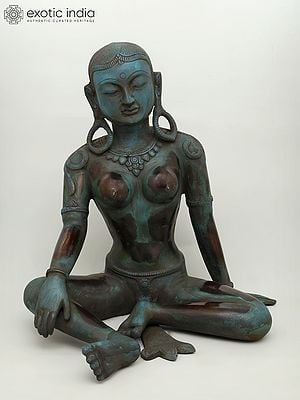 19" Nepali Goddess Parvati Statue in Brass