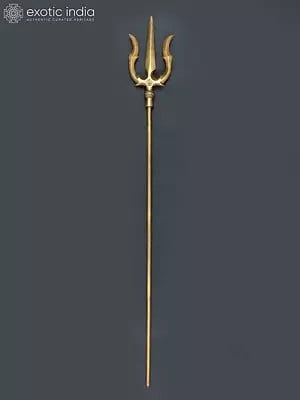 36" Brass Trishul/Trident of Lord Shiva