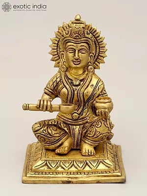 6" Small Goddess Annapurna | Brass Statue