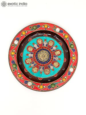 10" Tibetan Buddhist Ashtamangala Wall Hanging