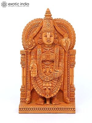 9" Tirupati Balaji (Venkateshvara) | Wood Carved Statue