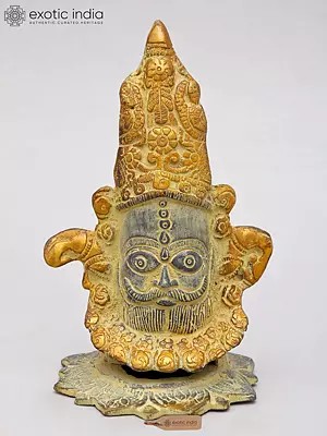 6" Small Lord Shiva Head | Brass Statue
