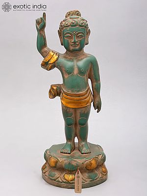 14" Standing Baby Buddha (Siddharth Gautam) | Brass Statue