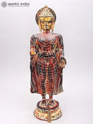 20" Standing Gautam Buddha | Brass Statue