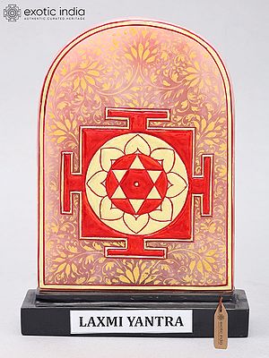 8" Lakshmi Yantra on Rose Quartz for Prosperity