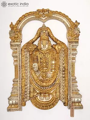 24" Tirupati Balaji (Venkateshvara) Brass Wall Hanging