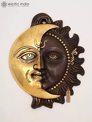 Brass Sun and Moon Celestial Wall Art