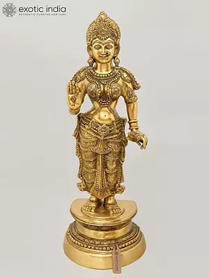Large Brass Statue of Standing Devi Parvati (31 Inch)