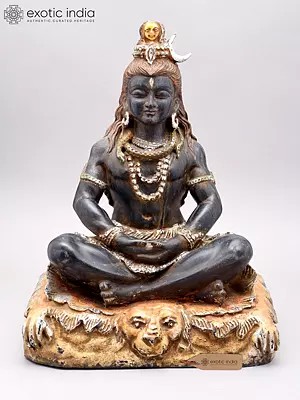 19" Sitting Lord Shiva Marble Statue