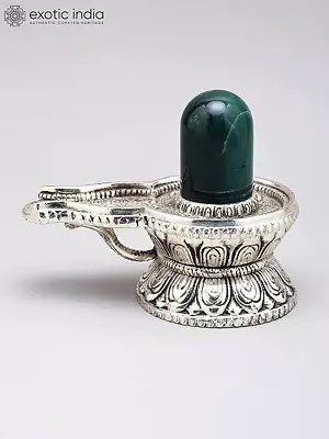 6" Green Jade Shivalingam with Gift Box