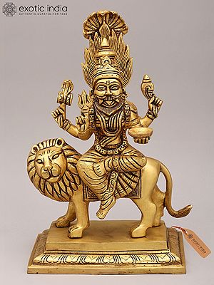 Brass Statue of Atharvana Bhadrakali (Goddess Pratyangira) - 12 Inch