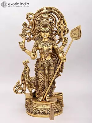 20" Karttikeya (Murugan) | Brass Statue | Handmade