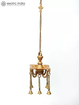 6" Four Wicks Designer Lamp with Dangling Bells