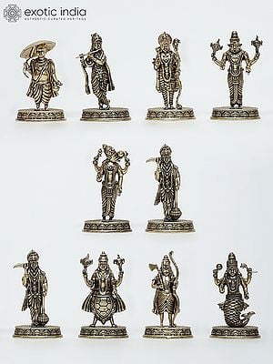 2" Small Superfine Dashavatara Set | Set of 10 Statues