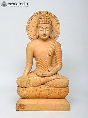 24" Bhumisparsha Buddha | Wood Carved Statue