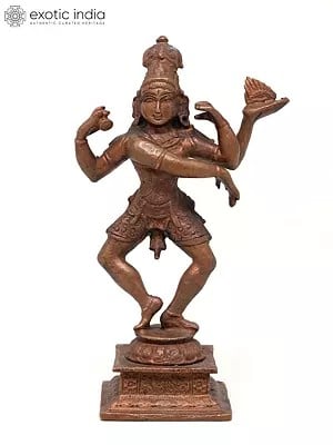 5" Small Dancing Lord Shiva | Copper Statue