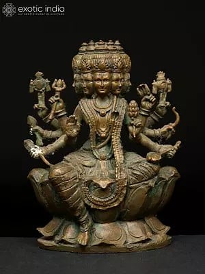 5" Small Five Headed Lord Vishwakarma | Madhuchista Vidhana (Lost-Wax) | Panchaloha Bronze from Swamimalai