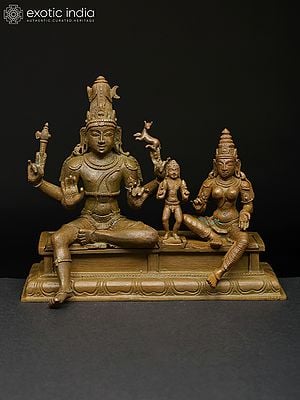 7" Lord Shiva as Somaskanda | Madhuchista Vidhana (Lost-Wax) | Panchaloha Bronze from Swamimalai