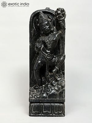 18" Lord Hanuman Carrying Sanjivani | Granite Stone Statue | Made In Orissa
