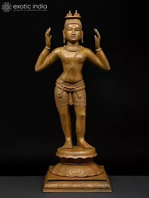 20" Bharat with Lord Rama's Sandals - The Epitome of Brotherly Love | Madhuchista Vidhana (Lost-Wax) | Panchaloha Bronze from Swamimalai