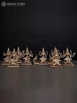 7'' Ashtalakshmi Set | Madhuchista Vidhana (Lost-Wax) | Panchaloha Bronze from Swamimalai