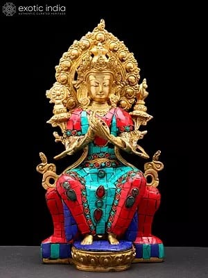 11" Future Buddha Maitreya Brass Statue | Handmade Buddhist Idols | Made in India