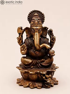 Small Blessing Ganesha - 2" Copper Figurine