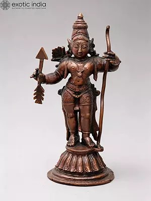Lord Rama Copper Statue (5 Inch)