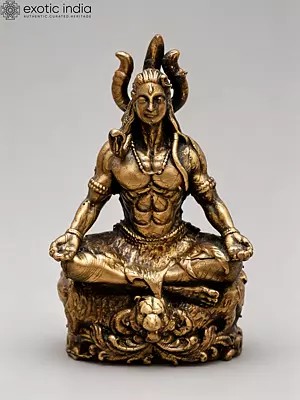 Small Mahayogi Shiva Brass Statue (2 Inch)