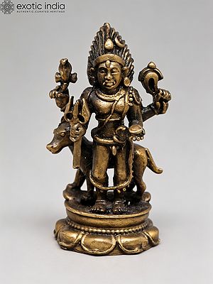 Lord Shiva as Bhairava Copper Statue - 2" Small