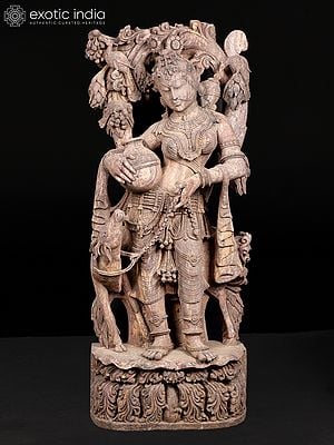 53" Shakuntala | Large Size Khondalite Stone Sculpture