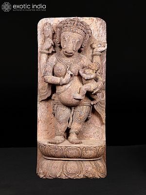 31" Large Goddess Varahi | Khondalite Stone Sculpture