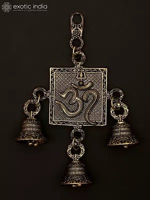 6" Superfine Brass Wall Hanging Om Bell