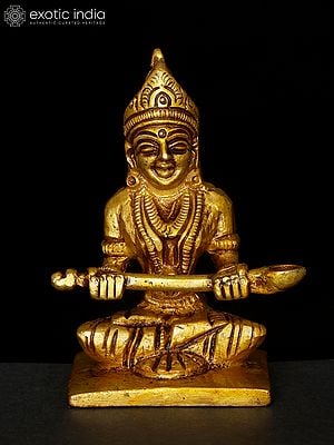 3" Small Goddess Annapurna | Brass Statue
