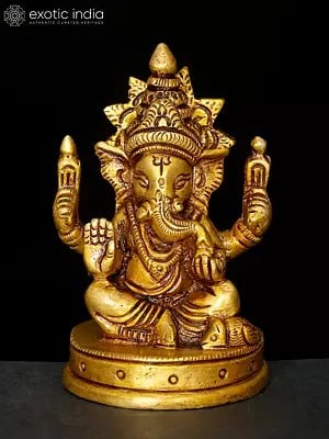 3" Small Blessing Lord Ganesha | Brass Statue