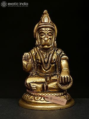3" Small Blessing Lord Hanuman | Brass Statue