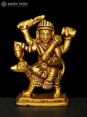 2" Small Kaal Bhairav Statue in Brass | Made In India