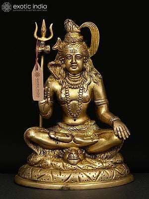 8" Blessing Lord Shiva | Brass Statue