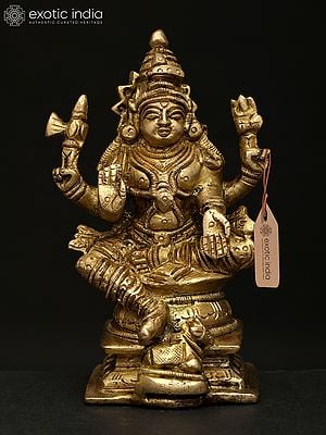 4" Small Sitting Blessing Lord Shiva | Brass Statue