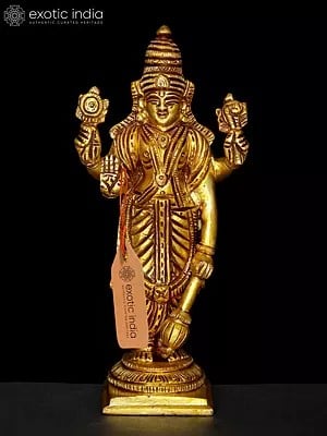 6" Small Lord Vishnu | Brass Statue