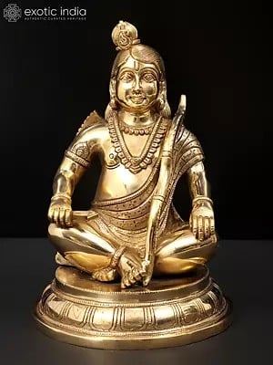 10" Sitting Prabhu Shri Rama Brass Statue