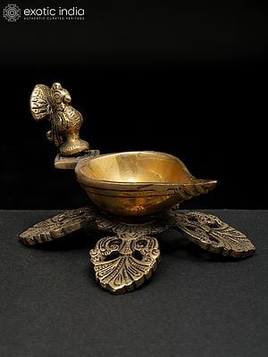 4" Small Designer Brass Diya