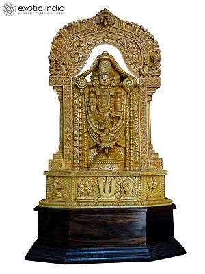 30" Lord Balaji Wood Statue With Attractive Carving | Handmade White Wood Statue