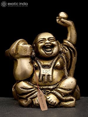 2" Small Laughing Buddha | Brass Statue